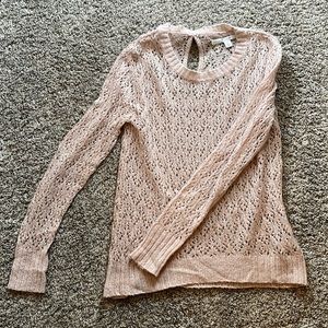 Lauren Conrad Open Crochet Bow Sweater